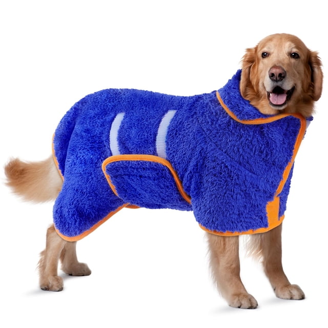 Albornoz para perros Bienbee, de secado rápido, superabsorbente, azul oscuro, XL