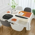 thumbnail image 2 of Yayeee Tablecloths 54" x 54" Rectangle Wrinkle Resistant Party Table Cover, White Abstract Shapes, 2 of 8