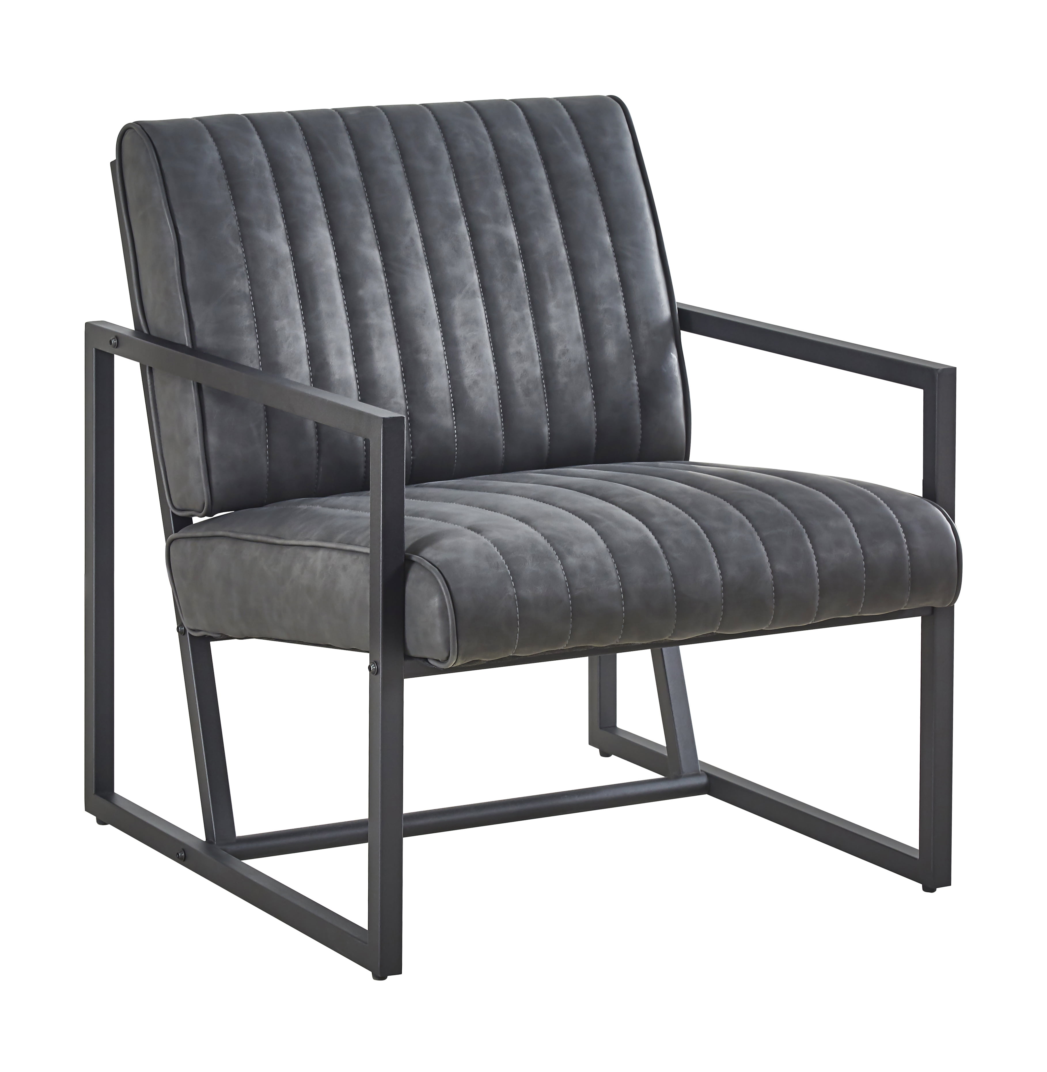 Modern PU Leather Armchair High Quality Lounge Chairs Metal Frame
