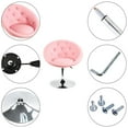 thumbnail image 3 of FURWOO Fashion PU Leather Round Tufted Back Tilt Swivel Accent Chair Height Adjustable Swivel with Diamond Backrest for Dining Chair Store Shop Beauty Salon Stool(Pink), 3 of 7