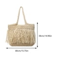 thumbnail image 2 of 209 [Doblado para envío] Bolso hombro paja con borlas gran capacidad para playa verano-PZ20240128008382 blanco, 2 of 9