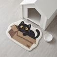 thumbnail image 4 of Black Cat In Box Shaped Doormat, Fluffy Cartoon Kitten Floor Rug, Non Slip Water Absorbent Indoor Entrance Mat for Cat Lovers Home Decor, 4 of 7