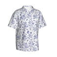 thumbnail image 2 of Daiia Floral Butterfly Hawaiian Shirt for Men Gentle Cotton Regular Short Sleeve Casual-XX-Large, 2 of 9