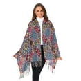 thumbnail image 3 of FORMRS Womens Scarf Winter Soft Long Big Warm Shawls Wrap Tassel Scarves, Colorful Mandala Pattern, 3 of 9