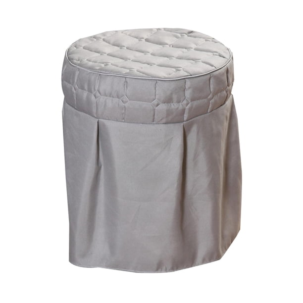 Funda de terciopelo para silla redonda de salón de belleza, lavable y antideslizante, para spa en casa. gris