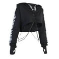 thumbnail image 2 of Femmes Gothiques Sweat-Shirt Imprimé Réfléchissant Pull Pull Pull Pull Pull Pull Pull Sweat-Shirt Sweat-Shirt M, 2 of 9