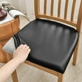 thumbnail image 3 of High Elastic Dining Chair Slipcover, Solid Color Brushed Fabric Chair Cover, Stretchable and Washable Chair Protector ( Black ), 3 of 8