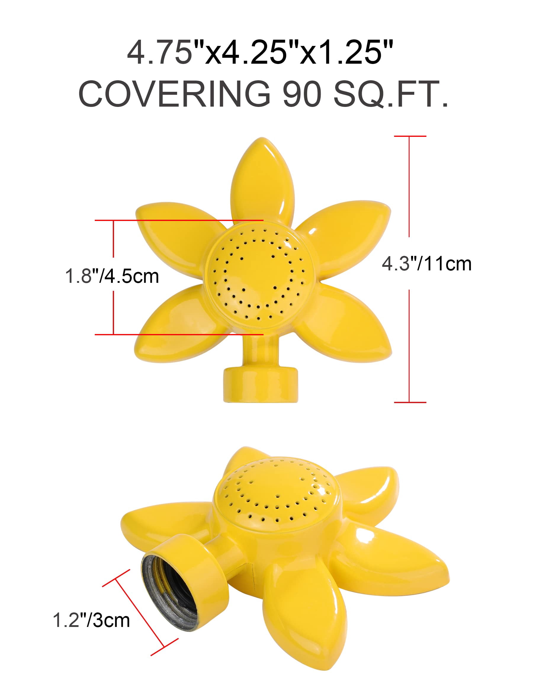 Garden Sprinklers for Small Areas Lawn Sprinkler for Small Yard Sunflower 360 Degree Metal Sprinkler Plant Watering Sprinkler Head with Gentle Water Flow for Outdoor Playing