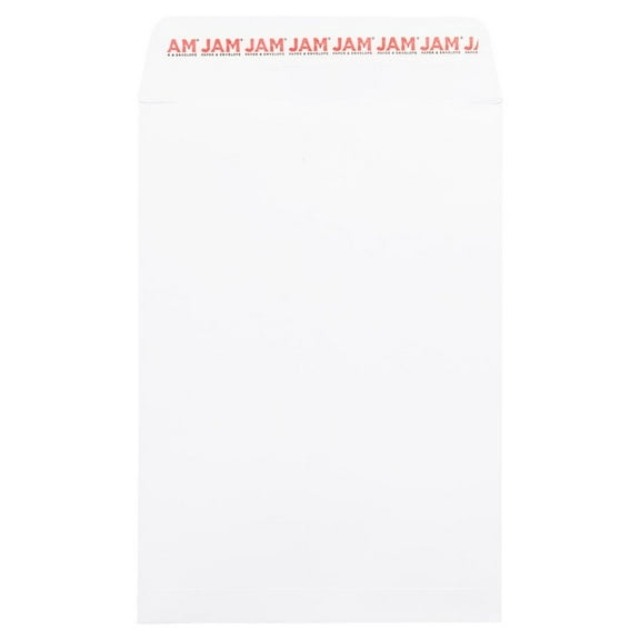 JAM Paper 7 x 10 Open End Catalog Commercial Envelopes with Peel and Seal Closure, White, Bulk 250/Box
