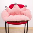 thumbnail image 3 of Cojín de asiento grueso con forma de corona, cálido y de felpa para el invierno, para el hogar y la oficina (rosa), 3 of 6