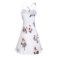 thumbnail image 3 of VISgogo Vestido sin mangas de verano para mujer, estampado de flores/leopardo para adultos, cuello en V, correa de espagueti cruzada, una pieza con bolsillos VISgogo  moda, 3 of 5