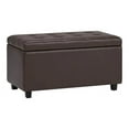 thumbnail image 2 of Cosmopolitan 34 inch Wide Storage Ottoman in Chocolate Brown Vegan Leather, 2 of 8