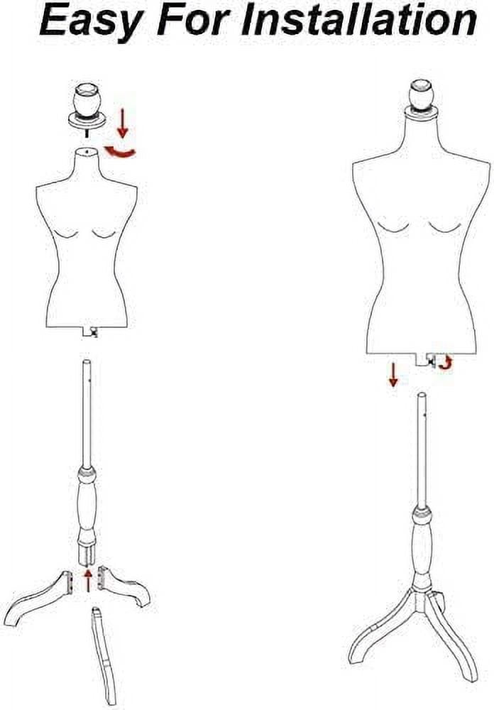 FreeLung Female Dress Form Mannequin Torso Body (Black)