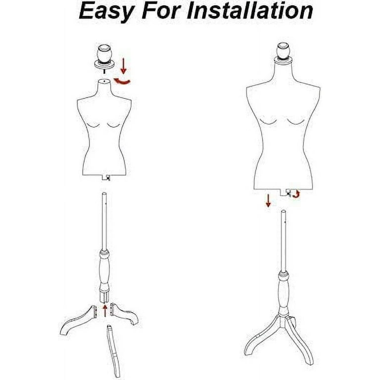 FDW Mannequin Dress Form Mannequin Torso 60-67 Inch Height Adjustable  Clothing Forms Easy to Move for Clothing Dress Jewelry Display with Tripod