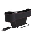 thumbnail image 1 of Caja de almacenamiento de relleno de espacio para asiento de coche Organizador de hendiduras Bolsillo lateral Puerto USB doble Taza Soporte para teléf Negro B DYNWAVEMX organizador de relleno de espacio de asiento de coche, 1 of 8