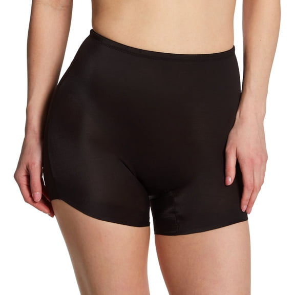 Women's Naomi & Nicole 7546 Sidekick Waistline Slanted Hem Boyshort (Black S)