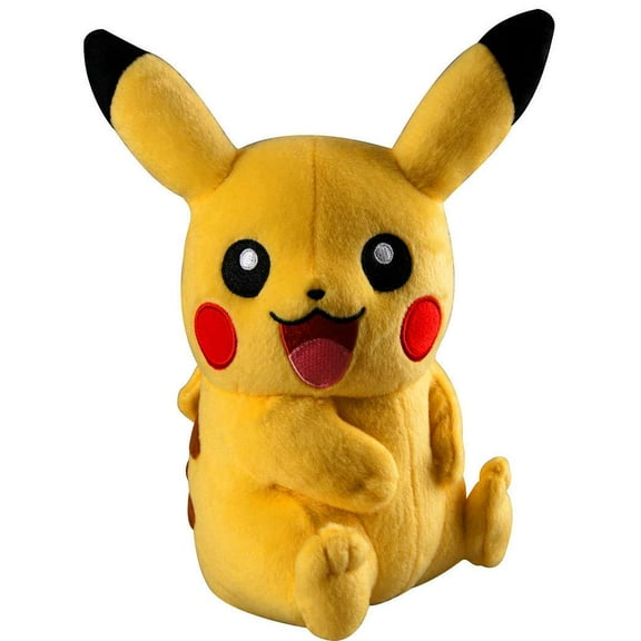 Pikachu Trainer's Choice Plush Sitting, Mouth Open, Both Eyes Open