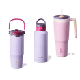 thumbnail image 1 of Carote Juego de Vasos de 3 Piezas, Vasos de 40 Oz y 32 Oz con Pajita y Asa, Aislados Al Vacío y a Prueba de Fugas, Aptos para Portavasos, sin Bpa, Bloques de Color, 1 of 3
