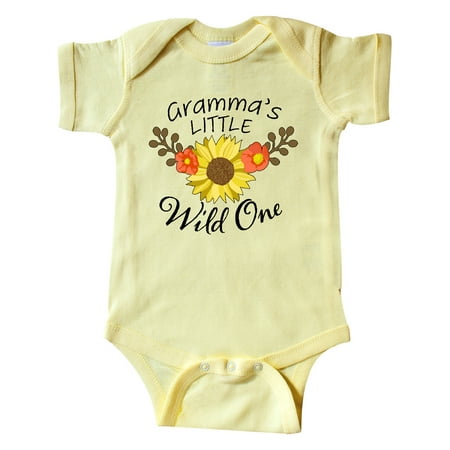 

Inktastic Gramma s Little Wild 1 with Beautiful Sunflower Gift Baby Boy or Baby Girl Bodysuit