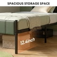 thumbnail image 6 of LEDREM Twin Size Metal Bed Frame with Upholstered Headboard and Footboard, 12.4-Inch Underbed Clearance, 550 lb Capacity, Easy Assembly, Forest Green, 6 of 6