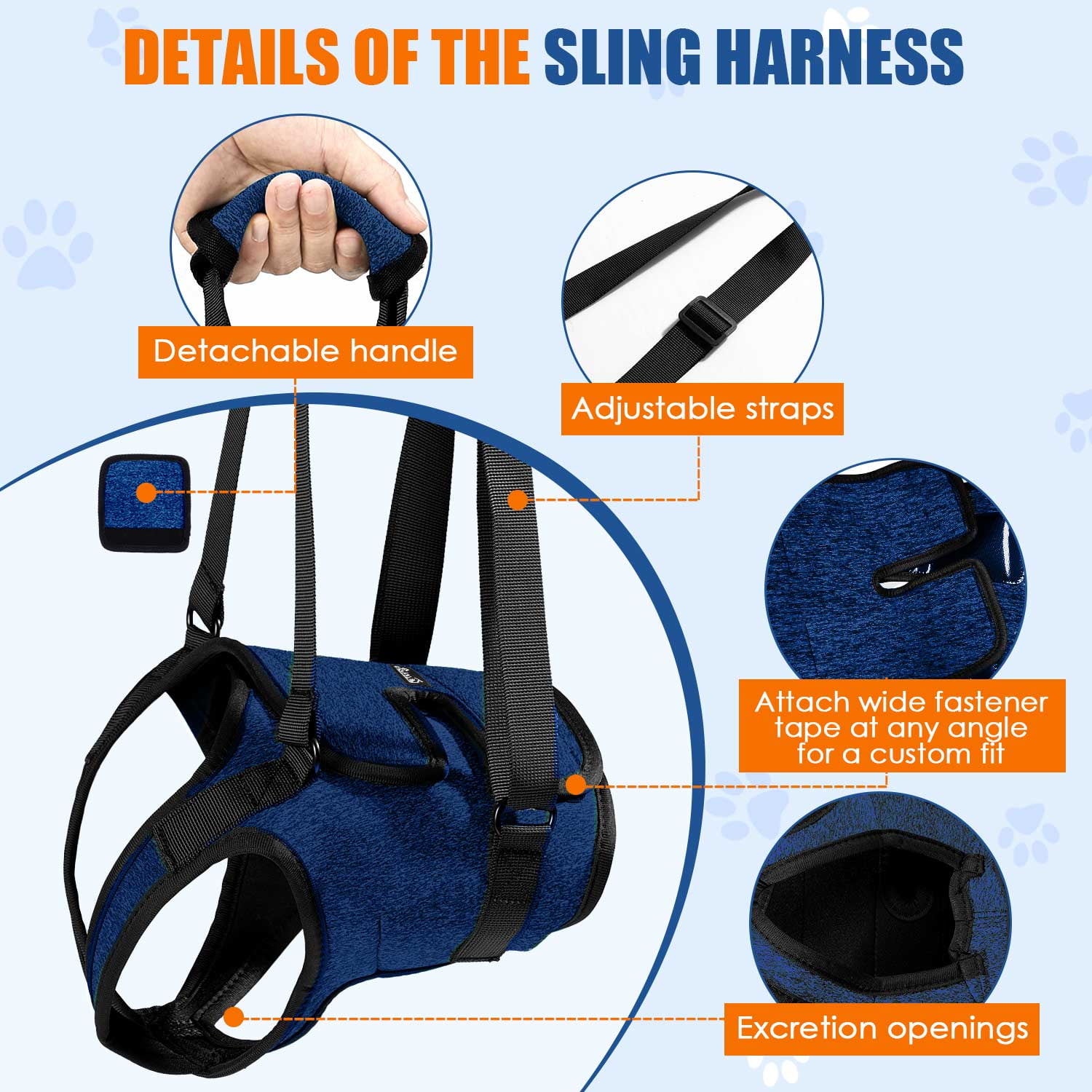 AUTOWT Dog Lift Harness - Hind Leg Support for Medium and Large Dogs, Adjustable Lift Aid for Elderly, Injured, or Arthritic Pets Recovering from Surgery or Mobility Issues