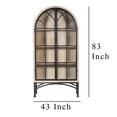 thumbnail image 5 of Veria China Cabinet, 2 Glass Door Arch Frame, Whitewash Wood, 83 Inch, 5 of 6