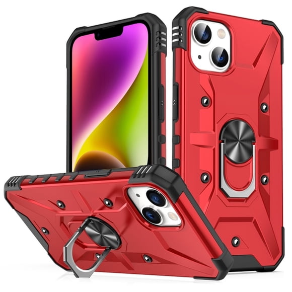 Case for iPhone 12 mini Military Grade Shockproof Magnetic Attachment with Stand Case Cover,Red,For iPhone 12 mini