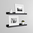 thumbnail image 1 of MCS Black Woodgrain 23.75 Inch Picture Ledge Set, Set of 2, 1 of 6