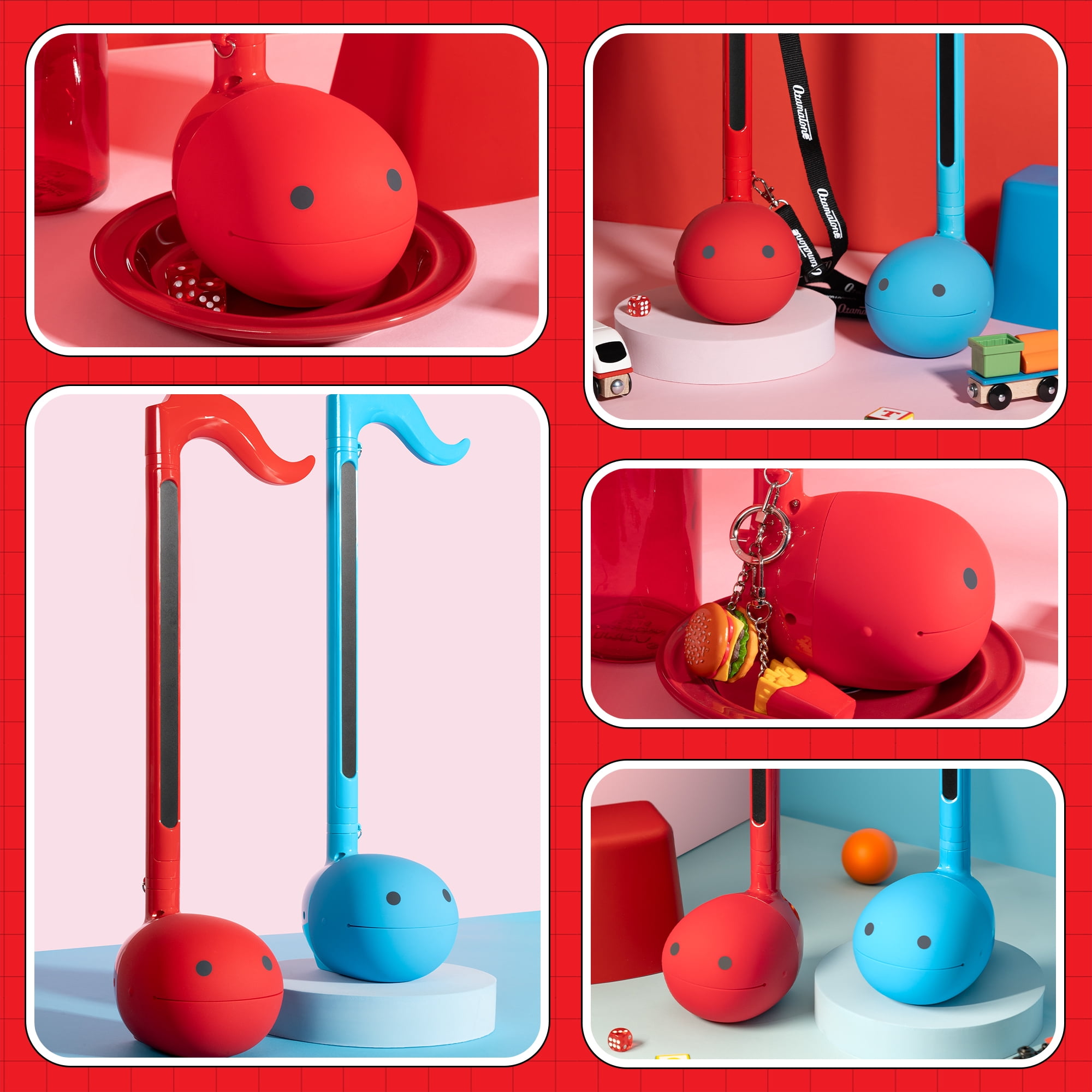 Otamatone Deluxe Musical Instrument Synthesizer for Adults - Red