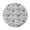 thumbnail image 1 of Hedgehog Mouse Pad for Computers, Ecological Nature Elements Woodland Pattern Black and White Doodle Composition, Round Non-Slip Thick Rubber Modern Mousepad, 8" Round, Black White, by Ambesonne, 1 of 2