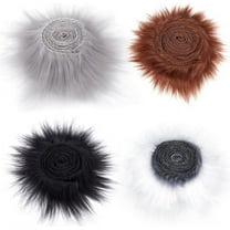 4 Colors 2" x 60" Faux Fox Fur Fabric Shaggy Fur Patches Fluffy Rug 3mm Thick Synthetic Plush Trim Ribbon Fuzzy Scrap Brown Black Light Gray Cream Gray Christmas