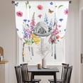 thumbnail image 3 of Pink Flowers Yak Balloon Curtains for Windows, Bedroom Curtains 54 Inch Length, Vintage Spring Floral Bathtub Watercolor Tie Up Curtains Panels Thermal Insulated Bathroom Curtains Window 42"x54", 3 of 8