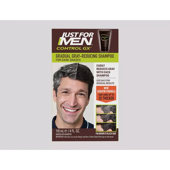 Just for Men Control GX Grey Reducing Shampoo for Lighter Shades, 4 oz..