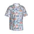 thumbnail image 2 of Daiia Rose Flowers Hawaiian Shirt for Men Gentle Cotton Regular Short Sleeve Casual-XX-Large, 2 of 9