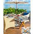 thumbnail image 4 of Blue Orange Fall Outdoor Tablecloth - 60x60 Inch Square Dining Table Cover, Thanksgiving Pumpkins Rustic Waterproof Outdoor Table Cloth with Umbrella Hole & Zipper for Picnic/Patio/Party, 4 of 5