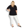 thumbnail image 2 of Avenue Women's Plus Size Exposed Button Crop Jean High Rise Waist Cropped Calf-Length, 2 of 4