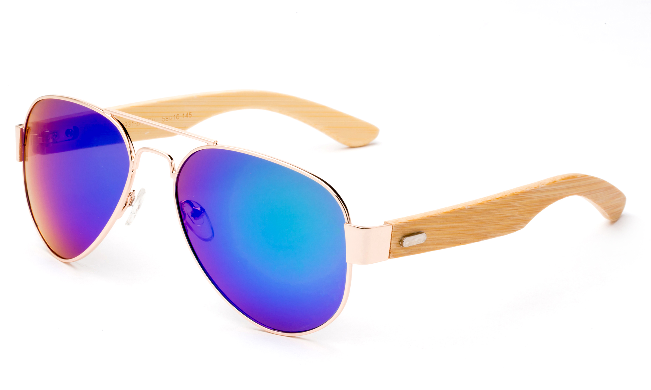 High Qaulity Real Bamboo Arm Aviator Sunglasses Bamboo Sunglasses for Men & Women - image 2 of 3