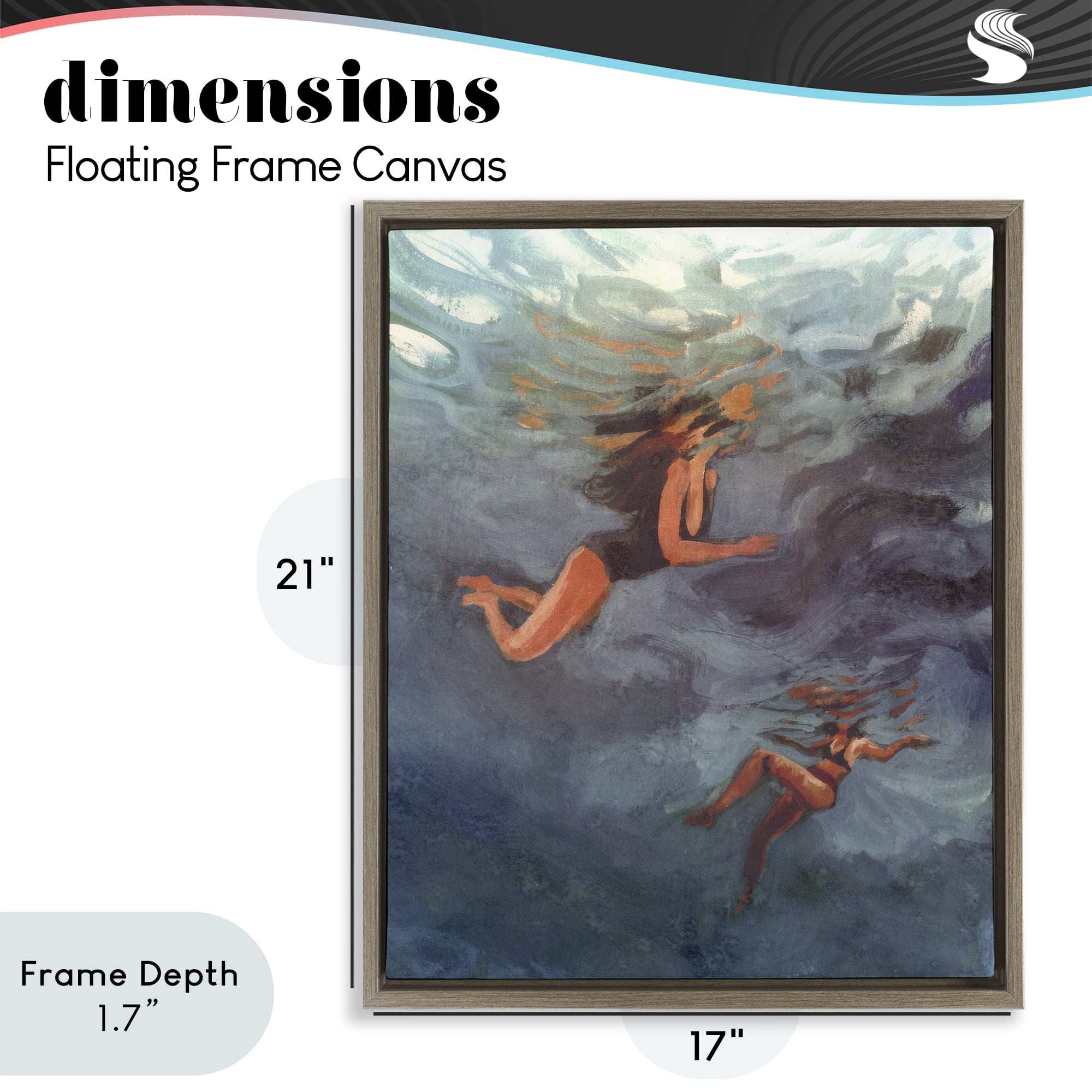 Stupell Industries Underwater Summer's Dance Brown Framed Floater Canvas Wall Art, design by Victoria Barnes
