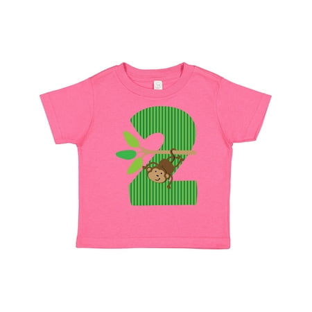 

Inktastic 2nd Birthday Jungle Monkey Childs Gift Toddler Boy or Toddler Girl T-Shirt