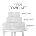 thumbnail image 3 of Martex 6-Piece 100% Ringspun Cotton Towel Set, Quick Dry Soft & Absorbent, White, 3 of 8