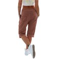 thumbnail image 2 of Casual Women Low Waist Solid Color Jogger Capri Pants with Pocket, 2 of 4