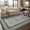 green, variant on Extra Large 10x13 Area Rug Geometric Border Washable Non-Slip Ultra Soft Thin Foldable Low Pile Non-Shedding Faux Wool Brown