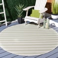 thumbnail image 6 of SAFAVIEH Hampton Duana Striped Indoor/Outdoor Area Rug, Olive Green/Ivory, 6'5" x 6'5" Square, 6 of 9