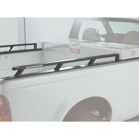 BACKRACK by RealTruck Side Rails to use w/ 21" Toolbox | Black, No Drill | 80523TB | Compatible with 2015-2024 Ford F-150 8' Bed