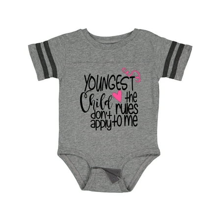 

Inktastic Youngest Child the Rules Don t Apply to Me Gift Baby Boy or Baby Girl Bodysuit