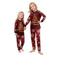 thumbnail image 6 of Family Pajamas Matching Sets - 2 piece Red Christmas Tree Print Long Sleeve Tops + Pants Loungewear Sets, Funny Cartoon Family Christmas Pajamas for Christmas Eve for 4 Years Pjs, 6 of 7