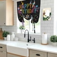 thumbnail image 5 of HAPPY BIRTHDAY Tie Up Curtains 45 Inches Long, Kitchen Window Curtains Over Sink, Cartoon Cakes Candles Lines Painted Small Window Curtains Shade Balloon Curtains Valances for Bedroom/Cafe 34"x45", 5 of 8