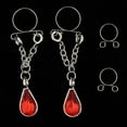 thumbnail image 2 of lionlar Bijoux de Corps Pendants Non à Clipser, Rouge, 2 of 9