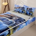thumbnail image 3 of Castle Fairy Watercolor Vintage Pickup Zipper Twin Comforter Sets with Fitted Sheet and 2 Pillowcases,Farm Barn Daisy Zipper Bedding Set for Bedroom,Soft Blue,4-Piece,Grey Reversible, 3 of 6