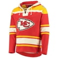 thumbnail image 2 of Men's '47 Red/Gold Kansas City Chiefs Lacer V-Neck Pullover Hoodie, 2 of 4